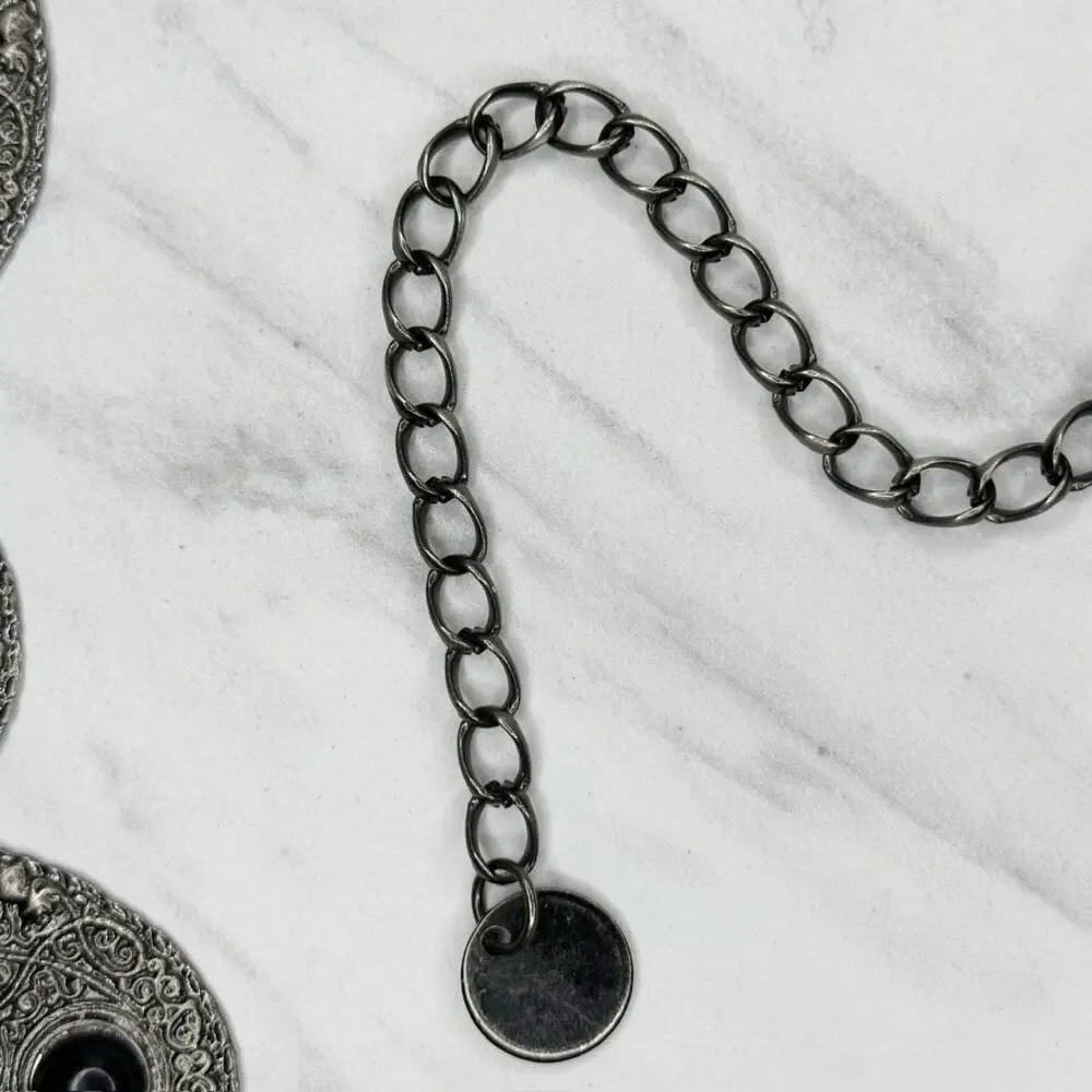 Ornate Studded Black Metal Chain Link Belt Medium/Large (M/L) ✨